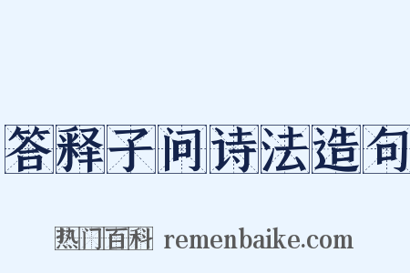 答释子问诗法造句是什么意思的图片